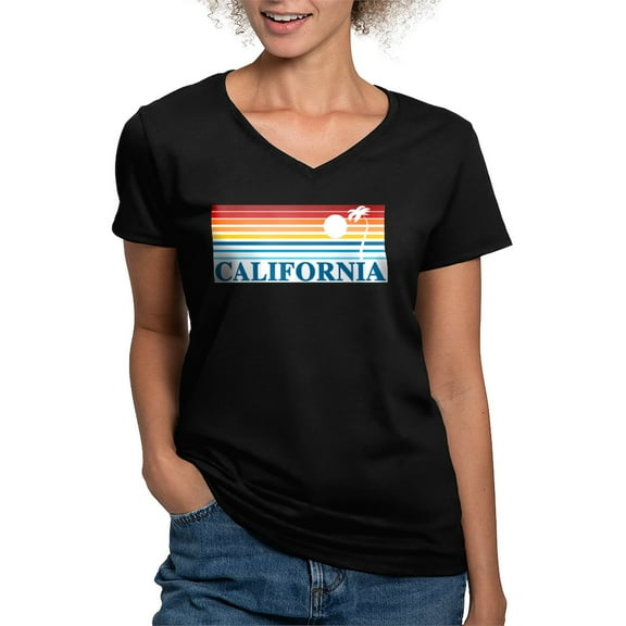 CafePress - California - Women's V-Neck Dark T-Shirt