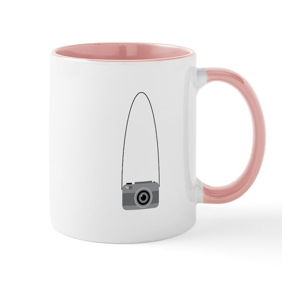 CafePress - Camera With Neck Strap Mugs - 11 oz Ceramic Mug - Novelty Coffee Tea Cup