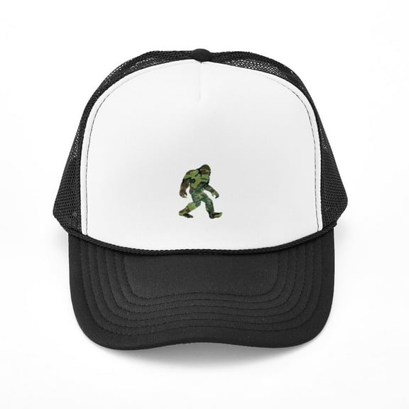 CafePress - Camo Bigfoot - Adjustable Unisex Printed Trucker Hat with Mesh Back