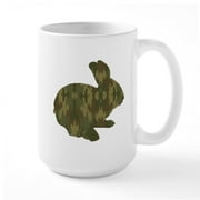 CafePress - Camouflage Easter Bunny Mugs - 15 oz Ceramic Large White Novelty Mug
