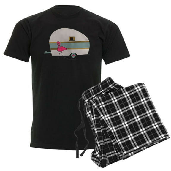 CafePress - Camper Flamingo Pajamas - Men's Dark Loose Fit Cotton Pajama Set