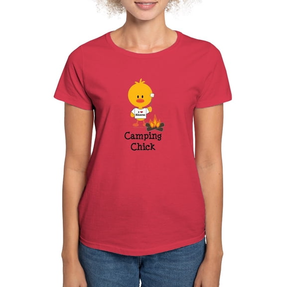 CafePress - Camping Chick T Shirt - Women's Traditional Fit Dark T-Shirt