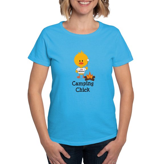 CafePress - Camping Chick T Shirt - Women's Traditional Fit Dark T-Shirt
