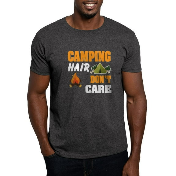 CafePress - Camping Hair Don’T Care T Shirt T Shirt - Men's Classic Graphic Cotton T-Shirt