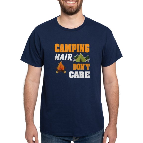 CafePress - Camping Hair Don’T Care T Shirt T Shirt - Men's Classic Graphic Cotton T-Shirt