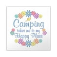 thumbnail image 1 of CafePress - Camping Happy Place Square Sticker 3 X 3 - Square Sticker 3" x 3", 1 of 1