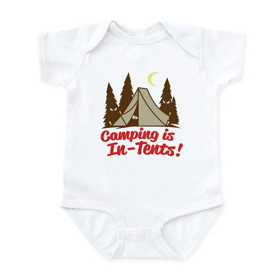 CafePress - Camping Is In Tents Infant Bodysuit - Baby Light Bodysuit, Size Newborn - 24 Months