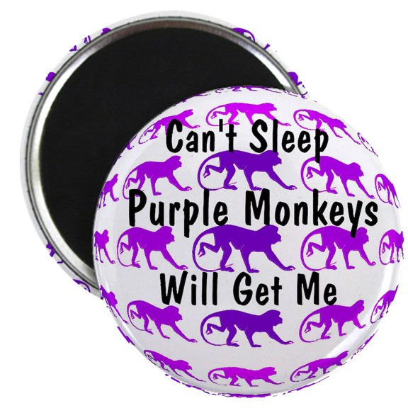 CafePress - Can't Sleep Monkeys Will Get Magnet - 2.25" Round Magnet, Refrigerator Magnet, Button Magnet Style