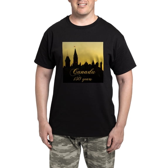 CafePress - Canada 150 Years! Pajamas - Men's Dark Loose Fit Cotton Pajama Set