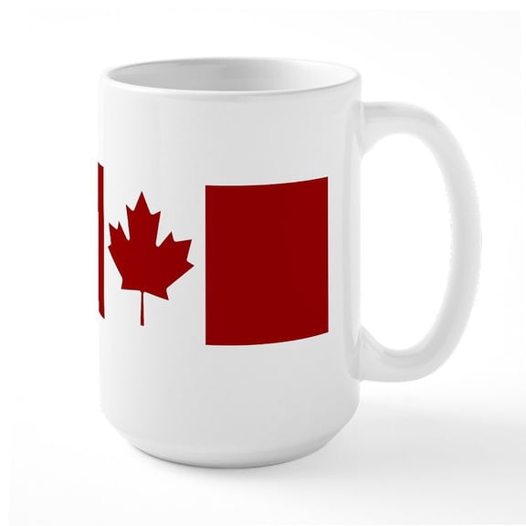 CafePress - Canada: Canadian Flag (Red & White) Large Mug - 15 oz Ceramic Large Mug