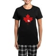 thumbnail image 1 of CafePress - Canada Day Maple Leaf And Heart Pajamas - Women's Short Sleeve Print T-Shirt and Pants Dark Cotton Pajama Set, 1 of 7