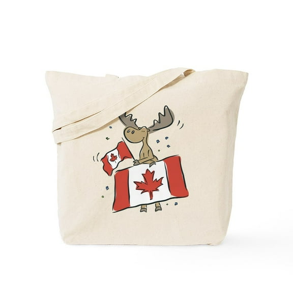 CafePress - Canada Day Moose Tote Bag - Unisex Canvas Tote Bag, Beige, 1-Piece