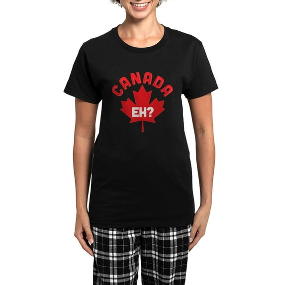 CafePress - Canada Eh? Pajamas - Women's Short Sleeve Print T-Shirt and Pants Dark Cotton Pajama Set