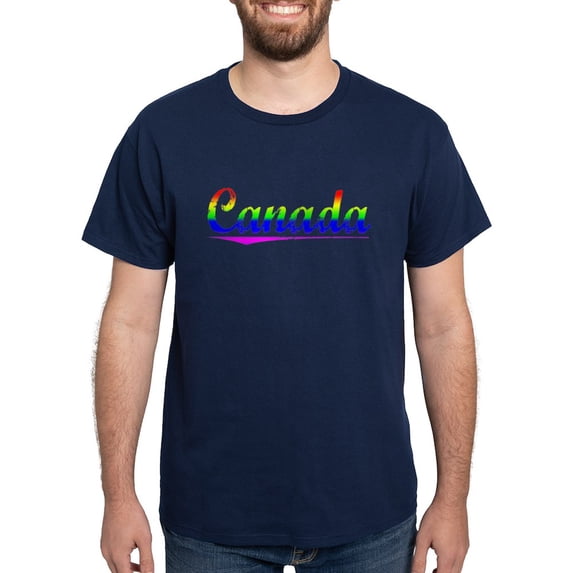 CafePress - Canada, Rainbow, Dark T Shirt - Men's Classic Graphic Cotton T-Shirt