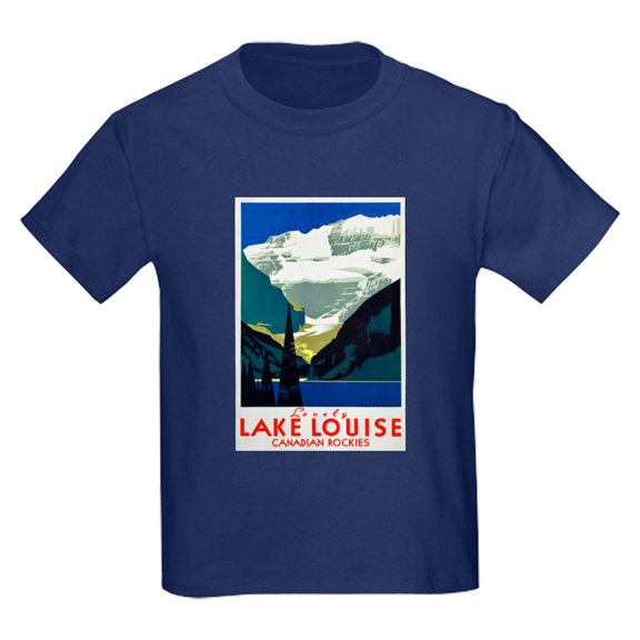 CafePress - Canada Travel Poster 6 Kids Dark T Shirt - Dark T-Shirt Kids XS-XL