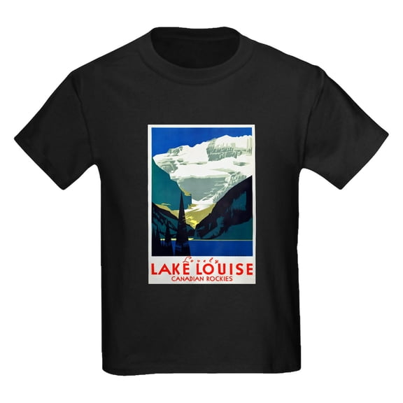 CafePress - Canada Travel Poster 6 Kids Dark T Shirt - Dark T-Shirt Kids XS-XL