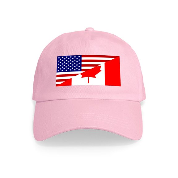 CafePress - Canadian American Flag Cap - Adjustable 100% Brushed Unisex Casual Cotton Baseball Cap, Beige, 1
