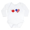 thumbnail image 1 of CafePress - Canadian American Hearts Body Suit - Long Sleeve Cotton Baby Bodysuit, 1 of 4