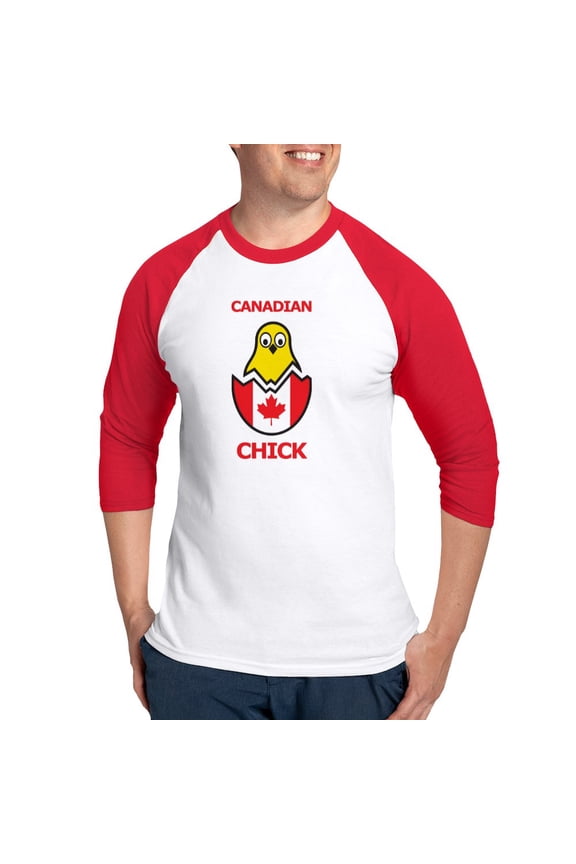 - Canadian Chick Baseball Jersey - Cotton Baseball Jersey, 3/4 Raglan Sleeve Shirt