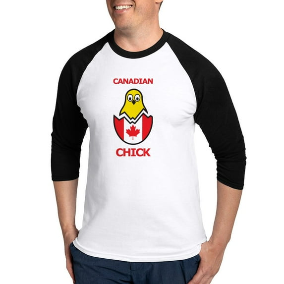 CafePress - Canadian Chick Baseball Jersey - Cotton Baseball Jersey, 3/4 Raglan Sleeve Shirt