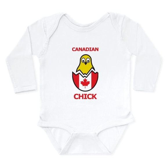 CafePress - Canadian Chick Long Sleeve Infant Bodysuit - Long Sleeve Cotton Baby Bodysuit