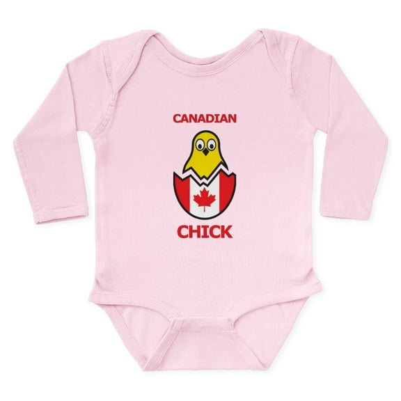 CafePress - Canadian Chick Long Sleeve Infant Bodysuit - Long Sleeve Cotton Baby Bodysuit