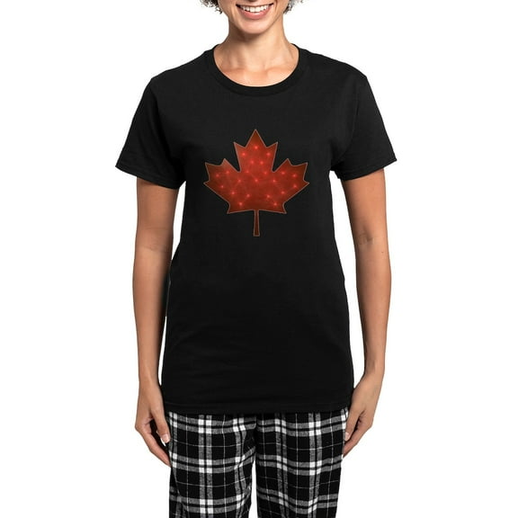 CafePress - Canadian Christmas Women's Dark Pajamas - Women's Short Sleeve Print T-Shirt and Pants Dark Cotton Pajama Set