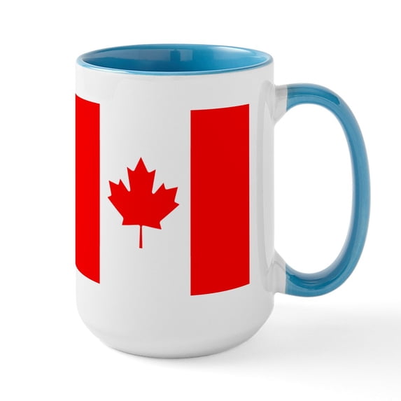 CafePress - Canadian Flag Large Mug - 15 oz Ceramic Large White Nolvety Mug