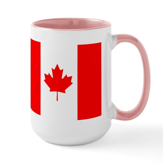CafePress - Canadian Flag Large Mug - 15 oz Ceramic Large White Novelty Mug