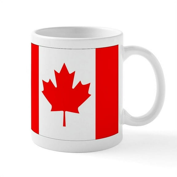 CafePress - Canadian Flag Mug - 11 oz Ceramic Mug - Novelty Coffee Tea Cup