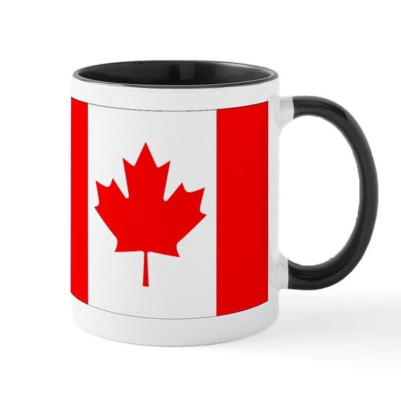 CafePress - Canadian Flag Mug - 11 oz Ceramic Mug - Novelty Coffee Tea Cup