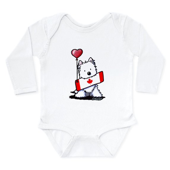 CafePress - Canadian Kiniart Westi Long Sleeve Infant Bodysuit - Long Sleeve Cotton Baby Bodysuit