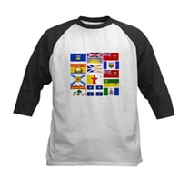 CafePress - Canadian Provinces Baseball Jersey - Kids Cotton Baseball Jersey, 3/4 Sleeve Shirt