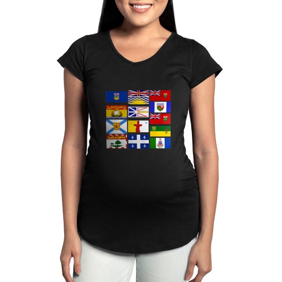 CafePress - Canadian Provinces Maternity T Shirt - Maternity Dark T-Shirt