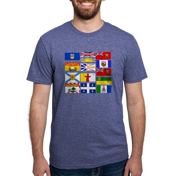 CafePress - Canadian Provinces Men's Deluxe T Shirt - Mens Tri-blend T-Shirt