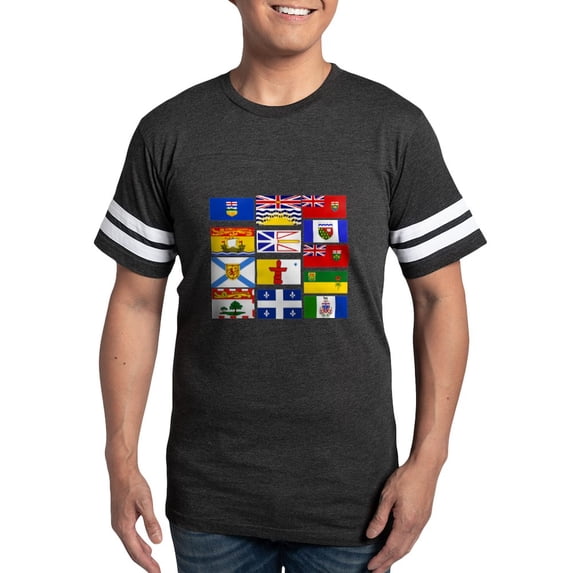 CafePress - Canadian Provinces Men's Football T Shirt - Mens Football Shirt