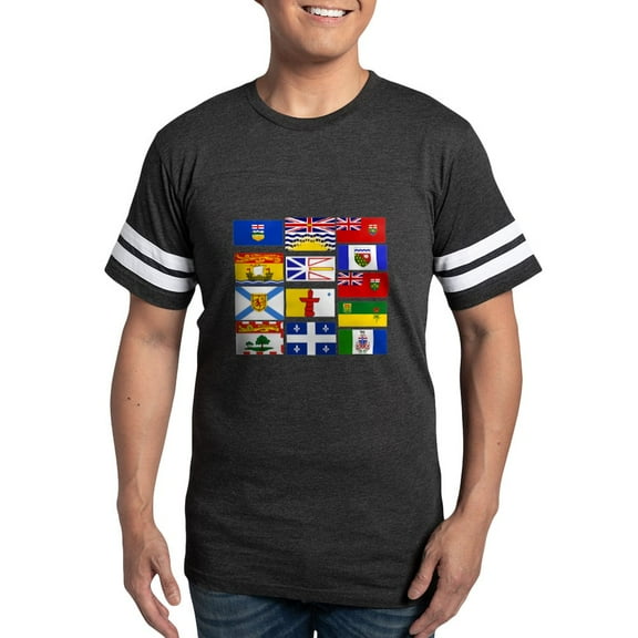 CafePress - Canadian Provinces Men's Football T Shirt - Mens Football Shirt