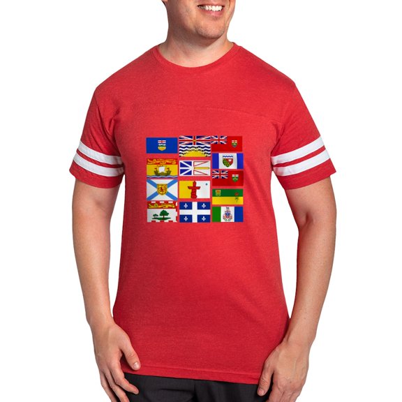 CafePress - Canadian Provinces Men's Football T Shirt - Mens Football Shirt