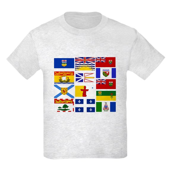 CafePress - Canadian Provinces T Shirt - Light Classic Kids Graphic, Short Sleeve T-Shirt, Sizes XS-XL