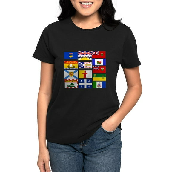 CafePress - Canadian Provinces T Shirt - Women's Traditional Fit Dark T-Shirt