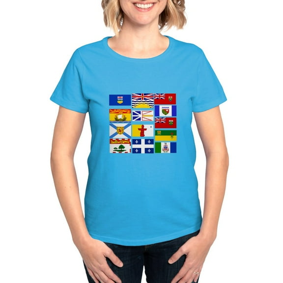 CafePress - Canadian Provinces T Shirt - Women's Traditional Fit Dark T-Shirt