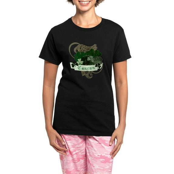 CafePress - Cancun Irish Women's Dark Pajamas - Women's Short Sleeve Print T-Shirt and Pants Dark Cotton Pajama Set