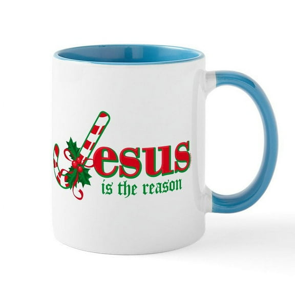 CafePress - Candy Cane Jesus Mug - 11 oz Ceramic Mug - Novelty Coffee Tea Cup