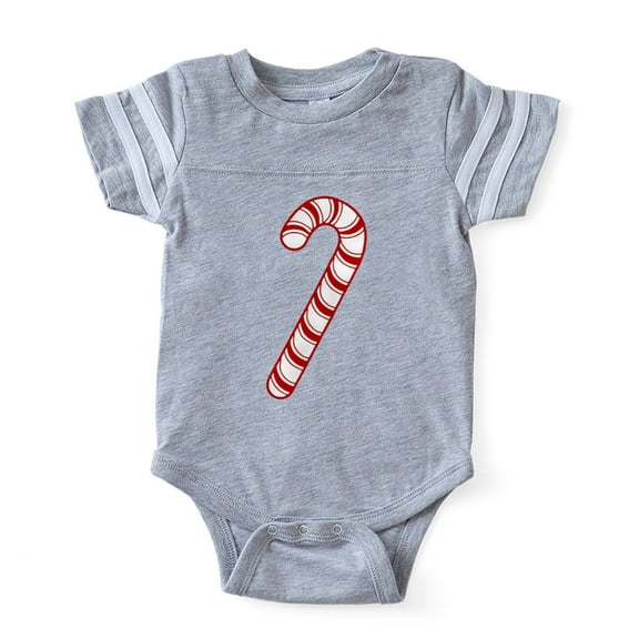 CafePress - Candy Cane_Tr - Cute Infant Baby Football Bodysuit