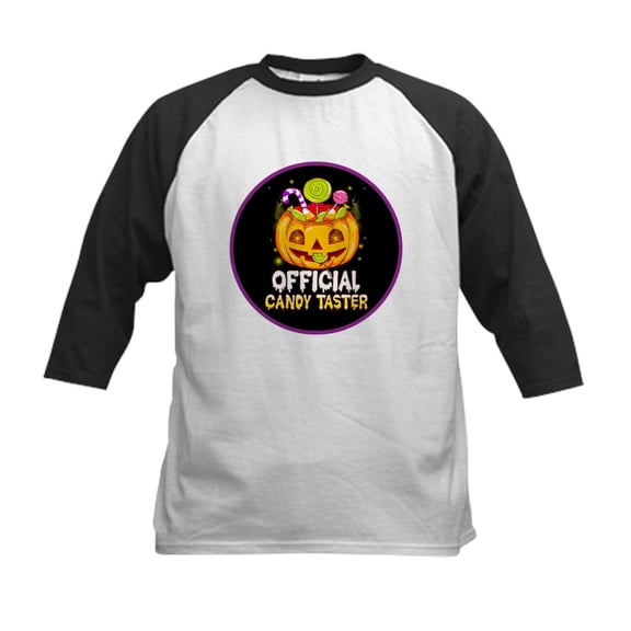 CafePress - Candy Taster Halloween Baseball Jersey - Kids Cotton Baseball Jersey, 3/4 Sleeve Shirt