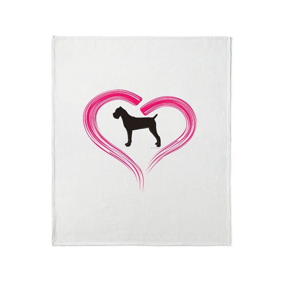 CafePress - Cane Corso In Pink Heart Throw Blanket - Soft Fleece Throw Blanket, 50"x60" for All Ages