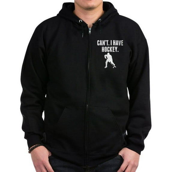 CafePress - Cant I Have Hockey Men's Zip Up Hoodie - Zip Hoodie, Classic Hooded Sweatshirt with Metal Zipper