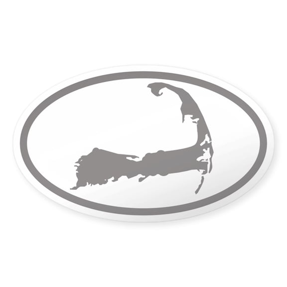 CafePress - Cape Cod Euro Oval Sticker With Map - Sticker (Oval)