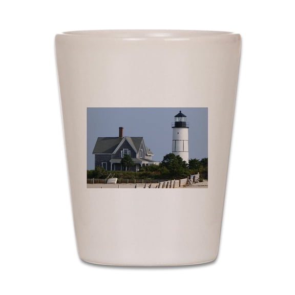 CafePress - Cape Cod Lighthouse - White Shot Glass, Unique and Funny Shot Glass