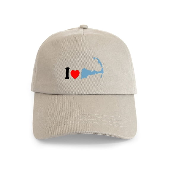 CafePress - Cape Cod MA I Love Cape Cod. Cap - Adjustable 100% Brushed Unisex Casual Cotton Baseball Cap, Beige, 1